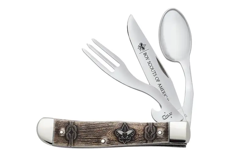 Case BSA Logo Embellished Smooth Natural Bone Folding Knives - view 3